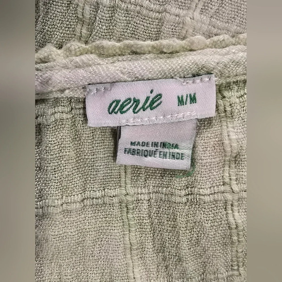 Aerie Tie-Dye Long Sleeve Viscose Blend V Neck Romper Green - Picture 11 of 11